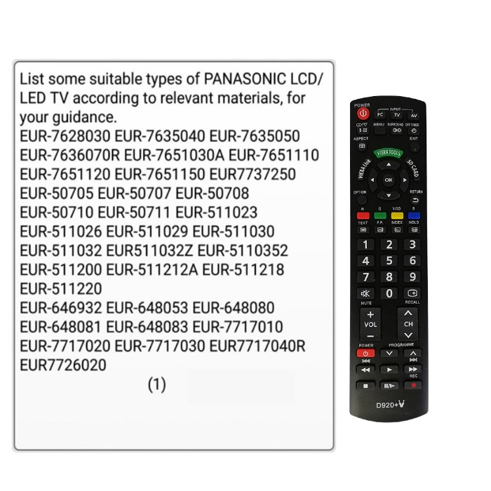 Buy Universal Panasonic Viera TV/LED/LCD TV Replacement Remote Control Multi Models Compatible